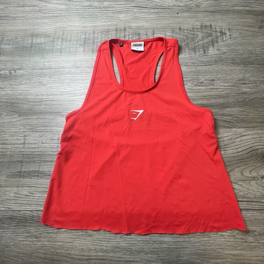 Gymshark Tank Top Womens Small Red Racerback Cutout Training Activewear AG54
